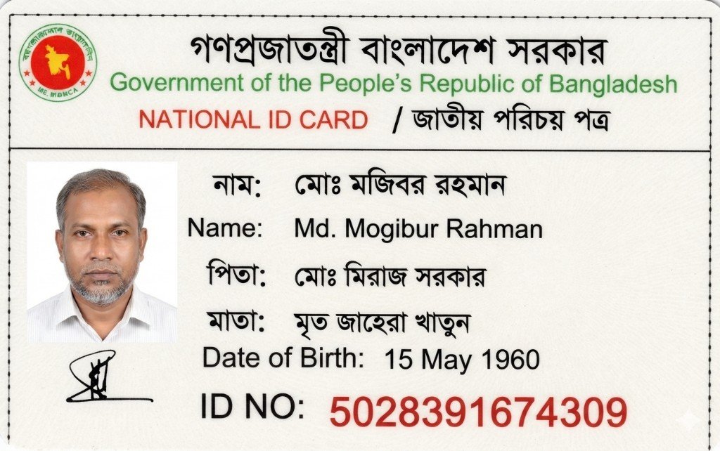 অ্যাডমিন জাতীয় পরিচয় পত্র ১
